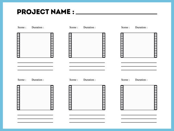 film storyboard composition scene template film storyboard composition scene template episode action title storyboard template stock illustrations