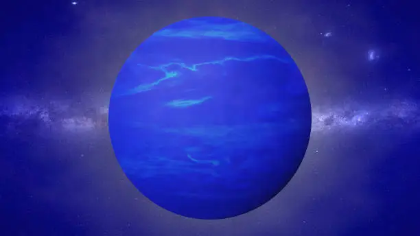 the giant ice planet in a fantasy scene