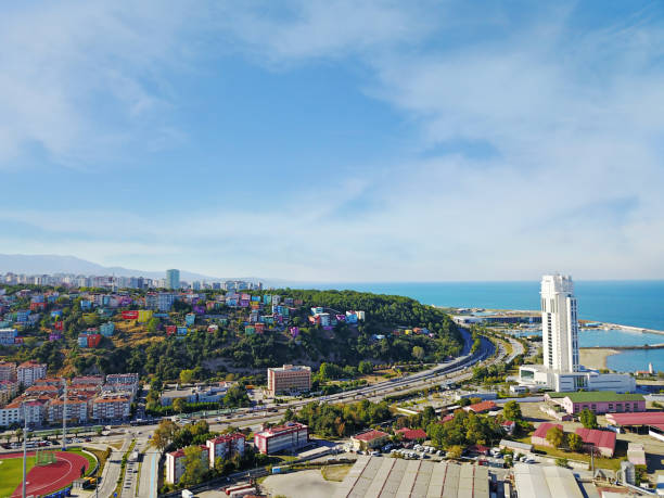 Aerial View of Famous City at the coastline of the turkish Black Sea. Samsun Aerial View of Famous City at the coastline of the turkish Black Sea. Samsun sinop province turkey stock pictures, royalty-free photos & images