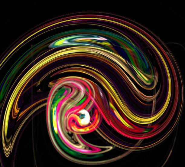 image of one Digital Fractal on Black Color
