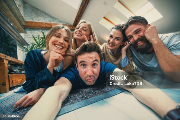 Make A Face Stock Photo - Download Image Now - Apartment, Party - Social Event, Selfie