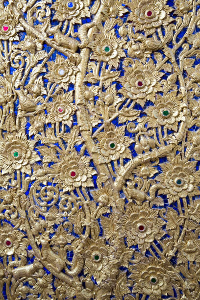 istock Thai decorate.Vintage texture pattern gold thai thailand background. 1004540224