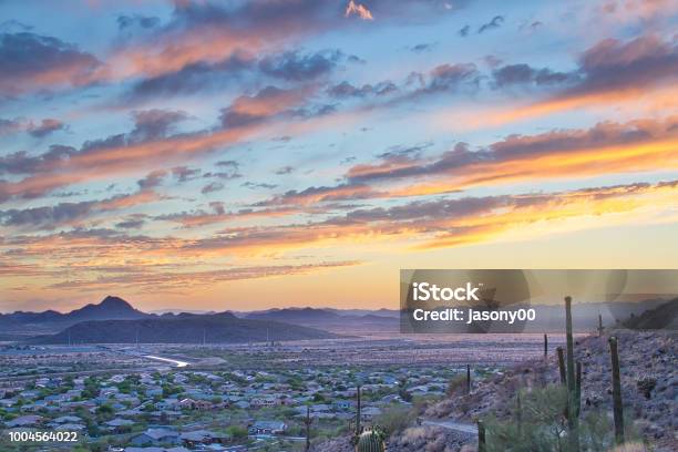 Arizona Sunset And Hiking Trail Stock Photo - Download Image Now - Phoenix - Arizona, Sunset, Scottsdale - Arizona