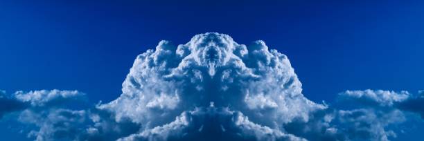 Magnificent white unusual cloud in blue sky. Australia.