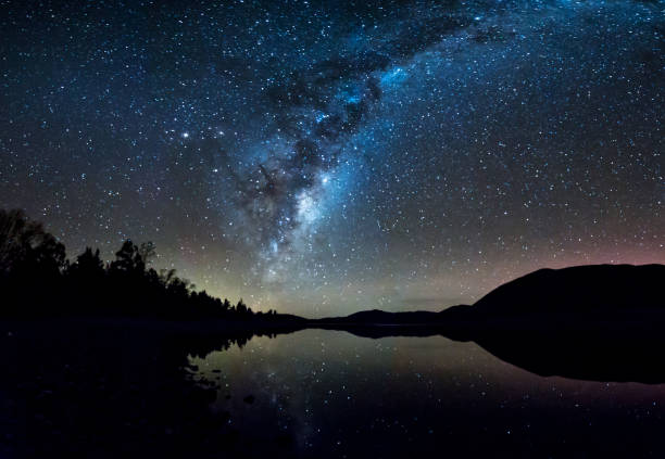 istock Galaxy of stars over the lake 1004634748