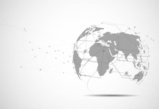 istock Global network connection. World map point and line composition concept of global business. Vector Illustration 1004644224