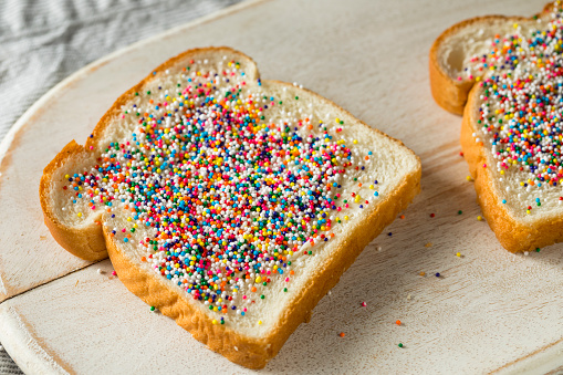 Homemade Australian Fairy Bread with Sprinkles and Butter