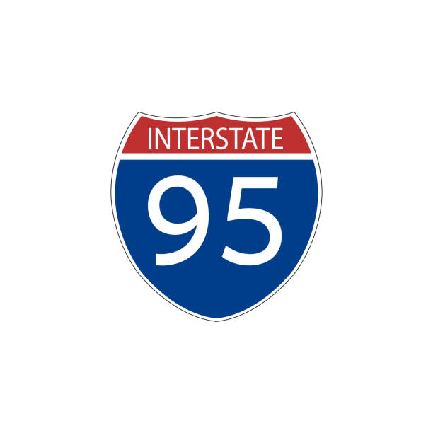 USA traffic road signs. interstate route sign. vector illustration USA traffic road signs. interstate route sign. vector illustration american interstate stock illustrations