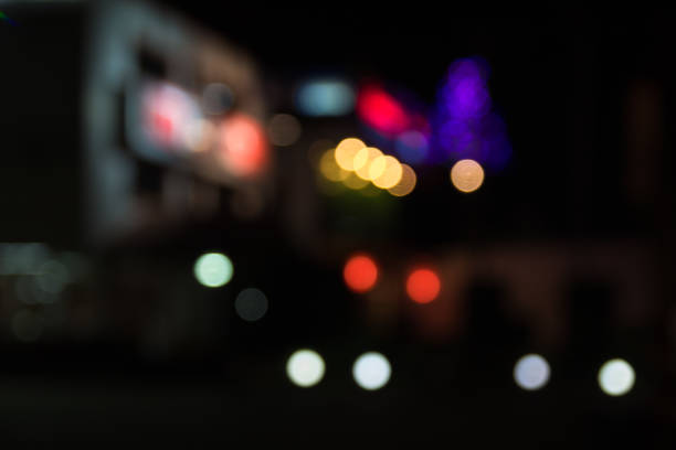 istock blue lights effect beautiful on road city 1004662538