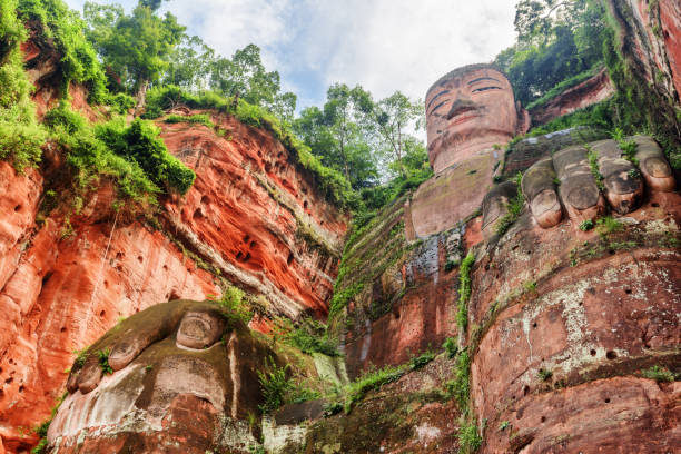 istock Bottom view of the Leshan Giant Buddha, China 1004670166