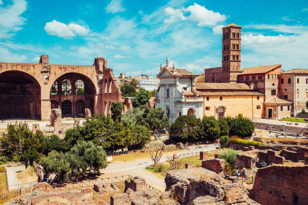 istock Ancient Roman Forums in Rome, Italy 1004684706