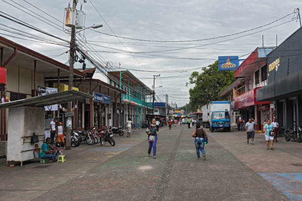 pedestrian zone in puerto limon, costa rica puerto limon, costa rica-march 20, 2017: pedestrian zone puerto limon stock pictures, royalty-free photos & images