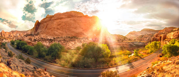 istock Wide angle view of Highway 24, Utah 1004699346