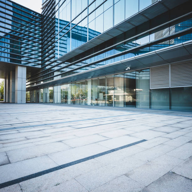 istock Modern city commercial area and wide square platform 1004724656