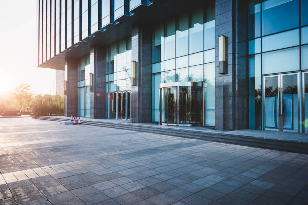 istock Modern city commercial area and wide square platform 1004724664