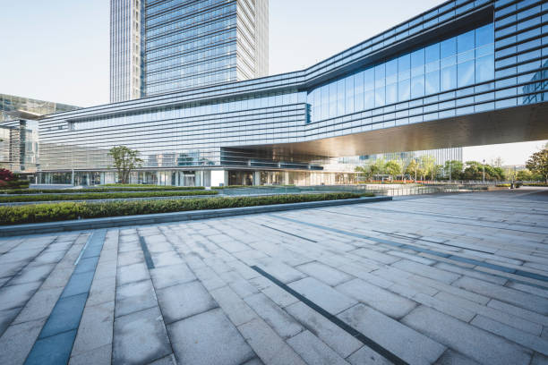 istock Modern city commercial area and wide square platform 1004724674