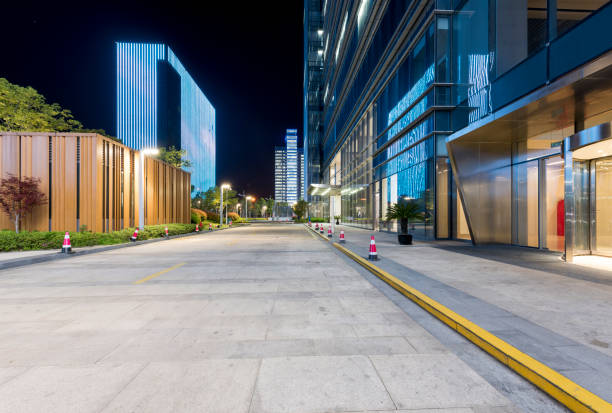 istock The square platform of the modern urban financial work area. 1004724712