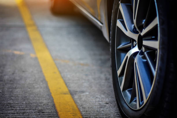 istock Car parked on street,Car on road sunlight backgound 1004725066