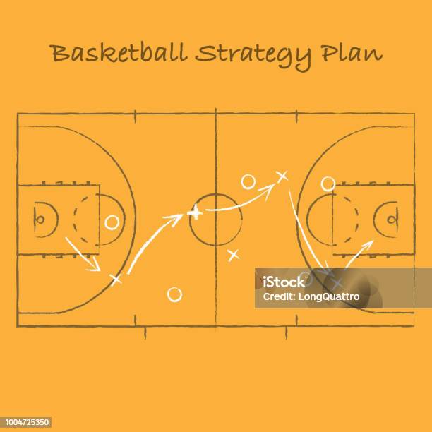 Basketball Strategy Background Stock Illustration - Download Image Now - Sport, Defending - Sport, Disgust