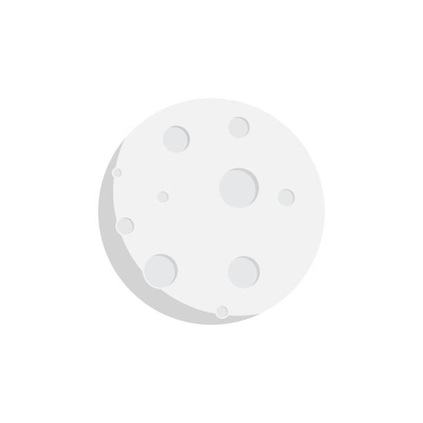 moon icon flat design isolated white background, flat design moon icon vector illustration moon stock illustrations