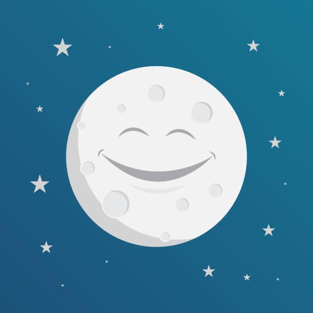 illustrations, cliparts, dessins animés et icônes de happy lune souriante - moonlight