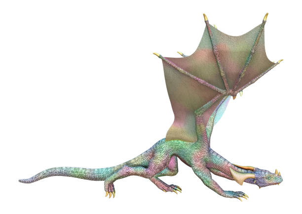 istock 3D illustration fairy tale dragon on white 1004738212