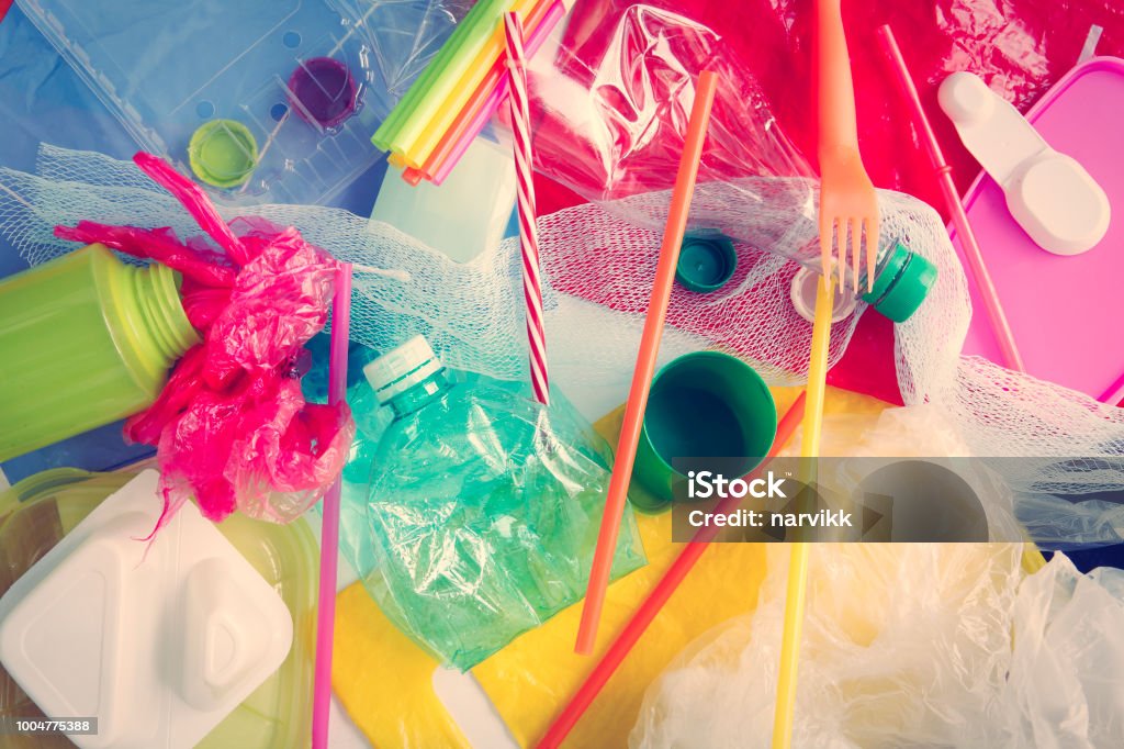Fond de déchets en plastique - Photo de En plastique libre de droits