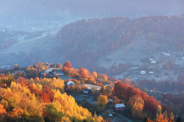 istock Autumn landscape with a beautiful forest on the slopes 1004781796