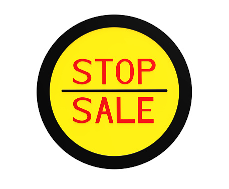 Symbol stop sale isolated on white