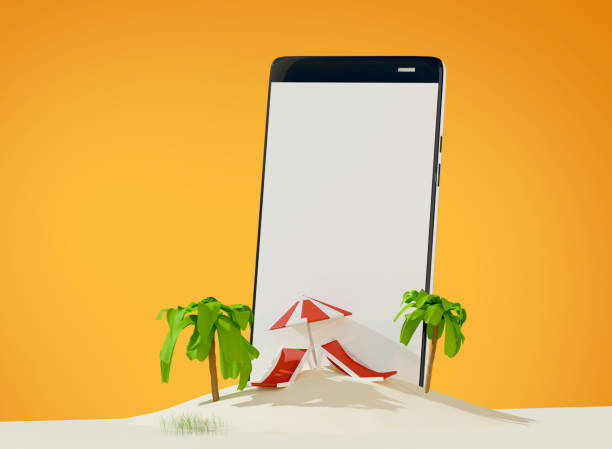 istock phone lounge and umbrella on sand beach island 3d-illustration 1004798164