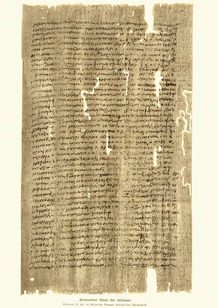 istock Ancient manuscript from Aristotele's State of the Athenians 1004800940