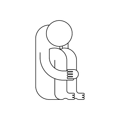 Whiner icon. Whiny sign. Sad Man Crying. Moaner symbol. downer sigh-face Vector illustration
