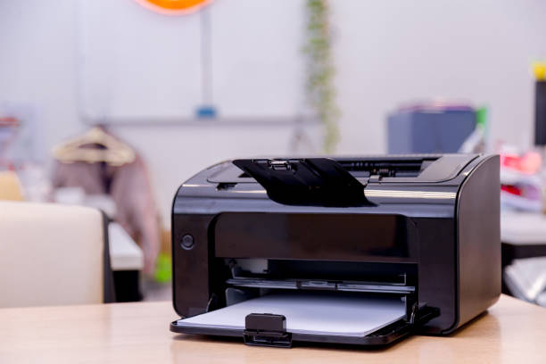 istock Printer scanner laser copy machine supplies in office. 1004836198