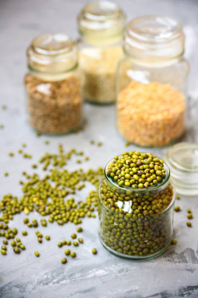 istock Mung beans in glass jar 1004839160