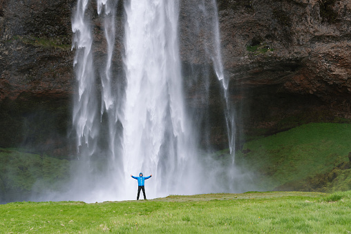 Seljalandsfoss waterfall in Iceland. Beautiful natural landmark