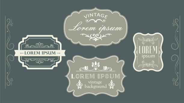 illustrazioni stock, clip art, cartoni animati e icone di tendenza di vettori cornici vintage, banner e badge - illustrazione - frame elegance label shape