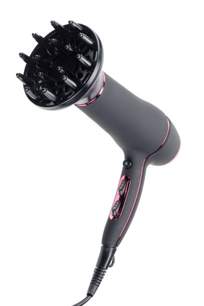 istock Grey mat hair dryer isolated on the white background 1004853522