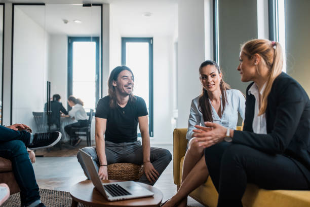 istock Businesspeople brainstorming in the relaxation room 1004862340