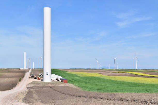 istock Construction of windfarm in eastern Europe 1004874118