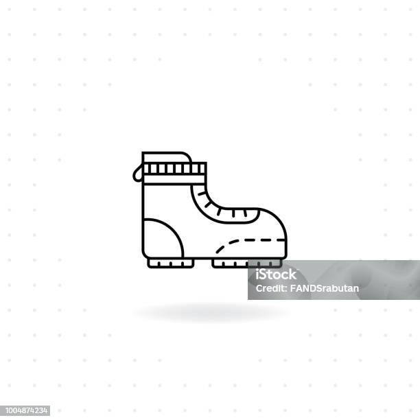 Hiking Boots Icon Stock Illustration - Download Image Now - Adventure, Boot, Campfire