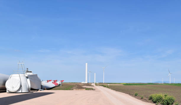 istock Construction of windfarm in eastern Europe 1004877070