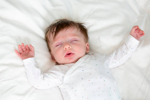 istock High Angle View Of Baby Sleeping On Bed 1004915442