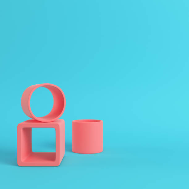 istock Empty display stand on bright blue background in pastel colors with copy space 1004922658