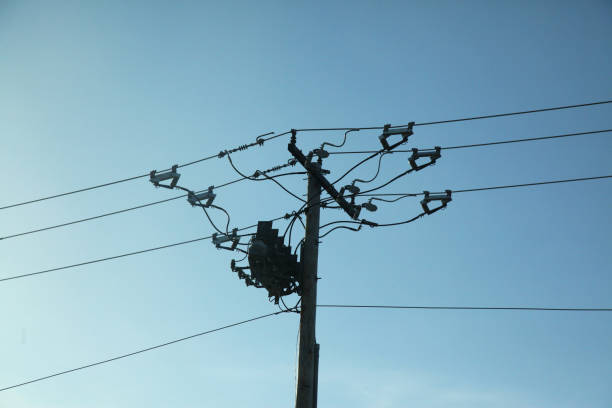 istock The high voltage pole in blue sky at USA. 1004940722