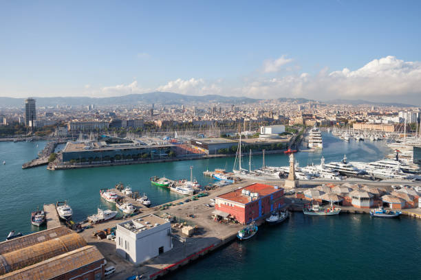 istock Barcelona Port And Cityscape From Above 1004955318
