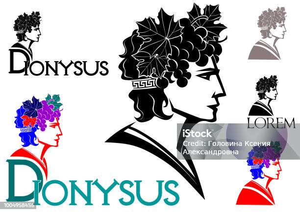 Dionysus God Of Wine Logo Stock Illustration - Download Image Now - Dionysus, Classical Greek, Bacchus