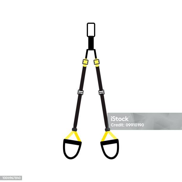 Strap For Stretching Fitness Training Stock Illustration - Download Image Now - Suspension Training, Exercising, Icon Symbol