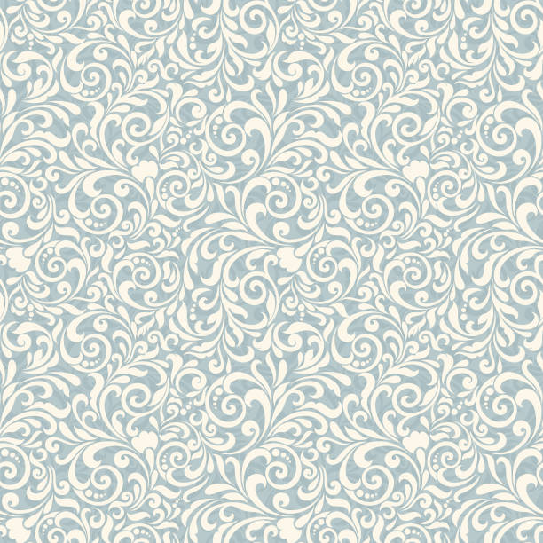 illustrations, cliparts, dessins animés et icônes de style baroque d’arrière-plan transparente. modèle vintage. rétro style victorien. ornement en style de damas. éléments de fleurs, feuilles. - floral pattern seamless pattern wallpaper pattern