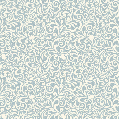 Seamless background baroque style. Vintage Pattern. Retro Victorian. Ornament in Damascus style. Elements of flowers, leaves.