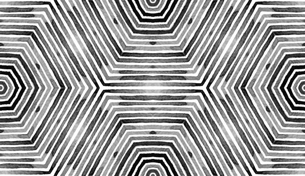 istock Black and white- Geometric Watercolor. Actual Seamless Pattern. Hand Drawn Stripes. Brush Texture. Perfect Chevron Ornament. 1004976624